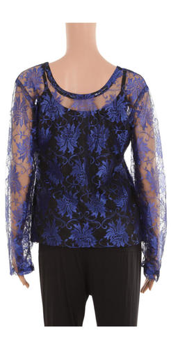 Stylish Netted Blue Crop Top