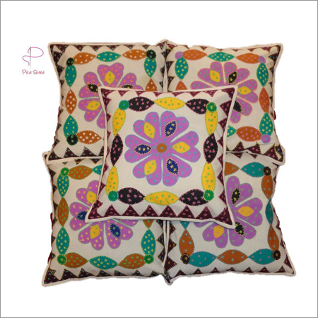 Designer Cushion Covers - 100% Cotton, 18x18 Inches | Vibrant Floral Motifs, Elegant Look, Fade Resistant