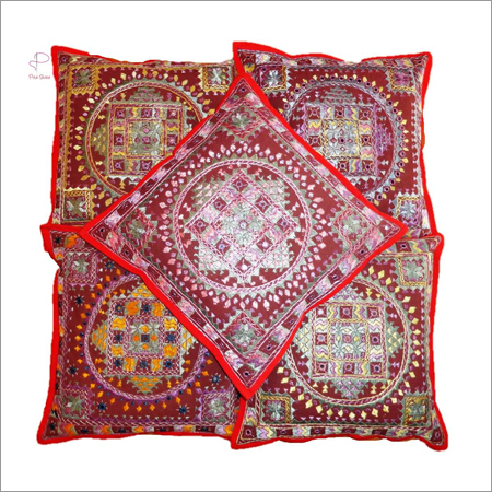 Barmer Rajasthan Cushion Covers - 100% Cotton, Square Shape, Vibrant Patterns | Soft Texture, Neat Stitching, Customizable Colors and Sizes