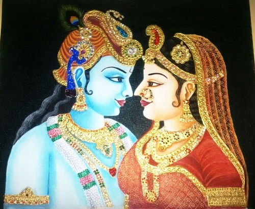Krishna Rukmani Painting