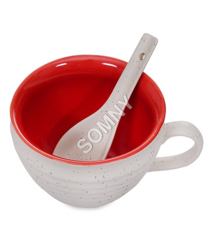 NOODLE & SOUP CUP RED WHITE MAT