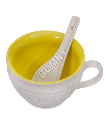 NOODLE & SOUP CUP YELLOW WHITE MAT