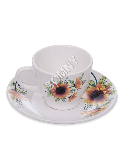 CUP SAUCER NO.1 - Ceramic, 8x6x7cm, White | Elegant Design, Durable, Microwave and Dishwasher Safe