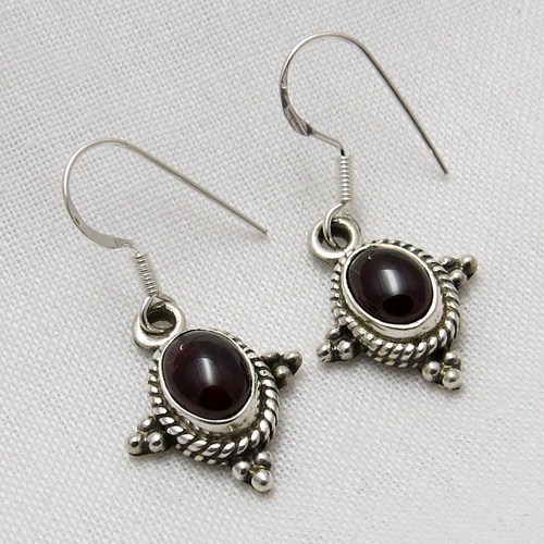 Loyal Promise Red Garnet 925 Sterling Silver Earring