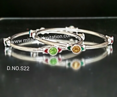 Diamond Silver Plated Bangles