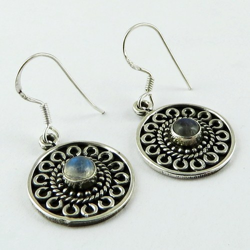 Happy Holidays !! Rainbow Moonstone 925 Sterling Silver Earring