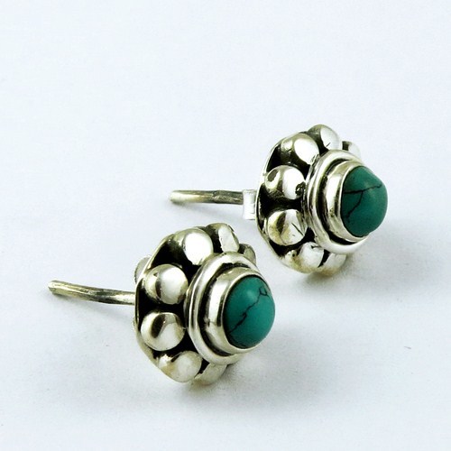 Evergreen !! Turquoise 925 Sterling Silver Earring For Women