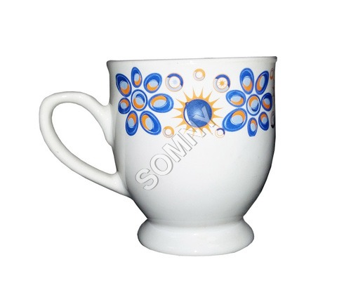 VEG CHINA MUG (6) - Ceramic 300ml White, 80mm Diameter, 90mm Height | Durable, Dishwasher and Microwave Safe, Stylish Design, Comfortable Grip