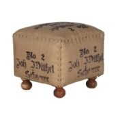 Square Buff - Leather & Wood, 12x12x12 Inches, Beige | Durable, Stylish, Comfortable, Compact, Versatile, Hand-stitched, Wooden Legs