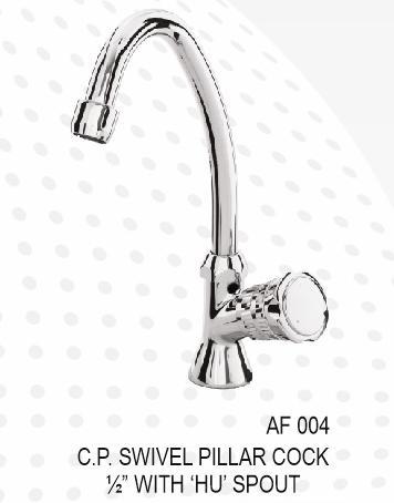 C.P. SWIVEL PILLAR COCK 1/2" WITH'HU' SPOUT