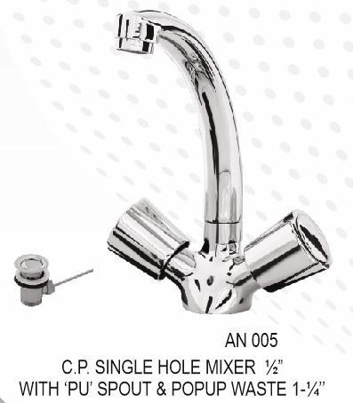C.P. SINGLE HOLEMIXER 1/2"WITH PU POPUP WASTE1-1/4