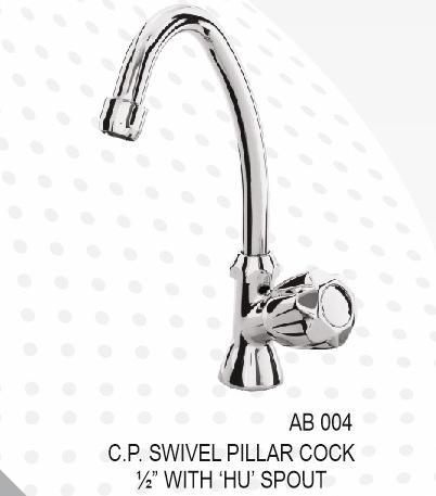 C.P. SWIVEL PILLAR COCK 1/2" WITH'HU' SPOUT