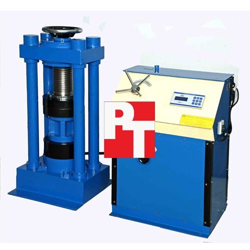 COMPRESSION TESTING MACHINE - Steel, Variable Dimensions, Blue, 500 kN Capacity | Accurate Results, Robust Design, Compact Size, Metal Alloy Concrete Testing