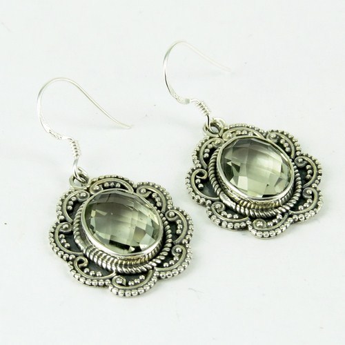 Rainforest Dew Green Amethyst 925 Sterling Silver Earring