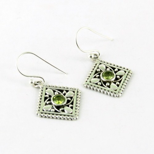 Beautiful Perfection Peridot 925 Sterling Silver Earring By SHRI ASHAPURA JEWELS