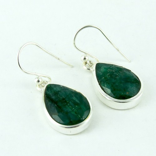 Vacation Time Emerald 925 Sterling Silver Earring