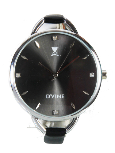 Leather Band Stainless Steel Case 38mm Quartz Watch, Water Resistant 3 ATM, Stylish Durable Elegant