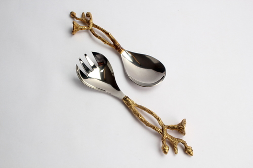 Brass Handle Serving Fork n Ladle