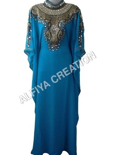 High neck antique embroidery farasha kaftan