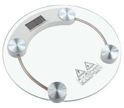 Weighing Scale - Glass & Metal, 30cm Diameter, 8mm Thick | LCD Digital Display, Accurate Readings, 150kg Capacity