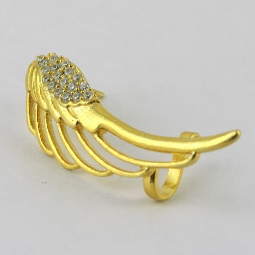 Better Quality Gold Plated White CZ 925 Sterling Silver Earring