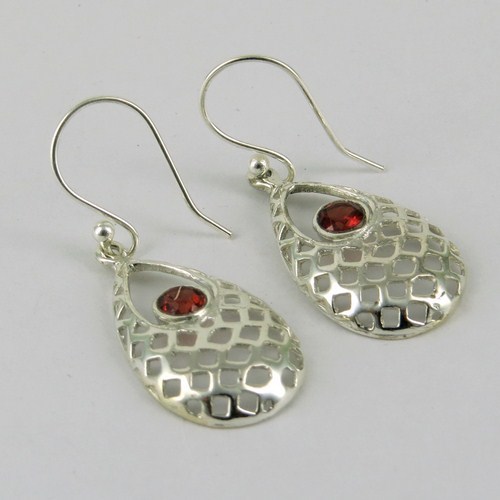 Top Grade Garnet 925 Sterling Silver Earring