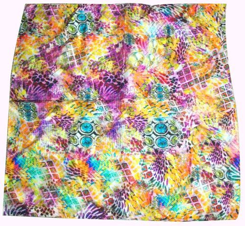 Digital print square silk scarves