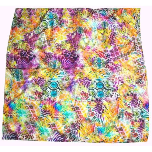 Digital print square silk scarves