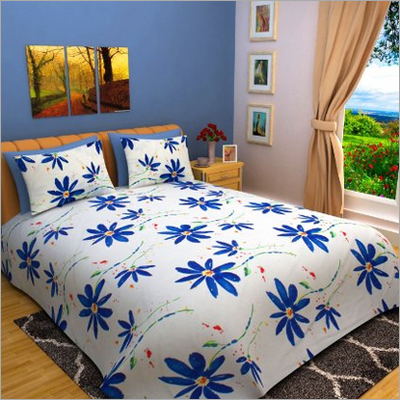 Floral Print Cotton Double Bedsheet