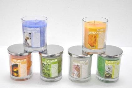 7 OZ Clear Glass Steel Lid Jar Candle