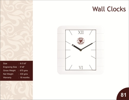 Wall Clock - Plastic, 21x21 cm, White | Quartz Movement, Accurate Timekeeping, Quiet Operation