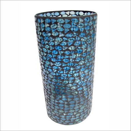 Mosaic Glass Hurricane Lamps