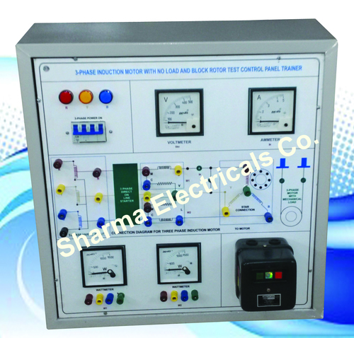3 PHASE INDUCTION MOTOR WITH LOAD & BLOCK ROTOR TEST CONTROL PANEL TRANIER