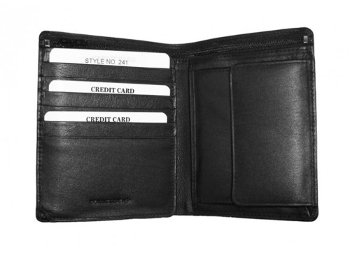 Gent Wallet - Genuine Leather, 4x3 Inches, Black | 6 Card Slots, Slim Design, Organized Layout