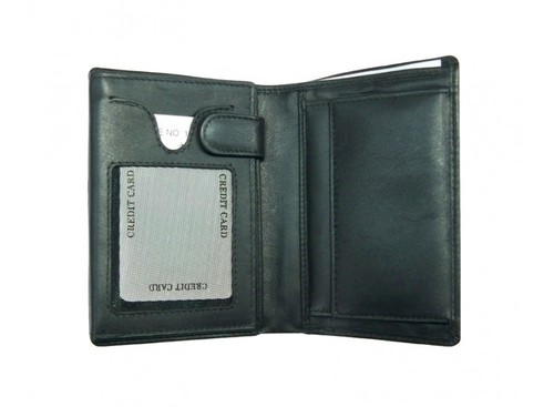 Gent Wallet - Genuine Leather, 110x90mm, Black | Rfid Blocking, 6-8 Card Slots, Compact Design, Cash Compartment