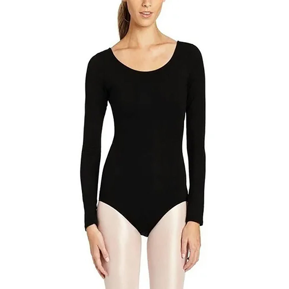 Nylon Black Full Sleeve Leotard Body Sutt