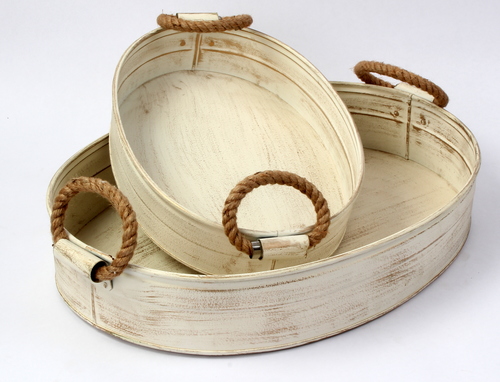 ROPE HANDLE TRAY OVEL BIG & SMALL