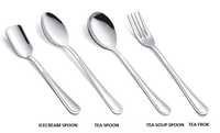 Silver S S Icecream Spoon, S S Tea Spoon, S S Tea Soup Spoon & S S Tea Fork