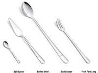 Silver S S Salt Spoon , S S Butter Knife , S S Soda Spoon & S S Fruit Fork Long