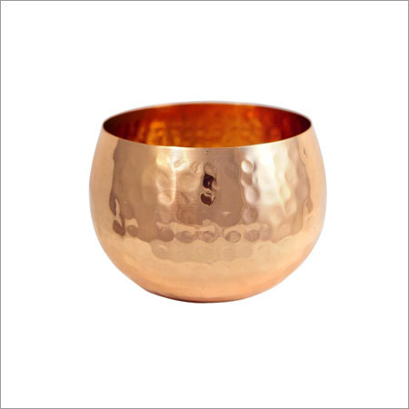 Copper T light Candle Bowl NJO-2528 - Copper, 8-10 cm Diameter, Copper Color | Elegant Design, Anti-Corrosive, Durable, Hammered Finish