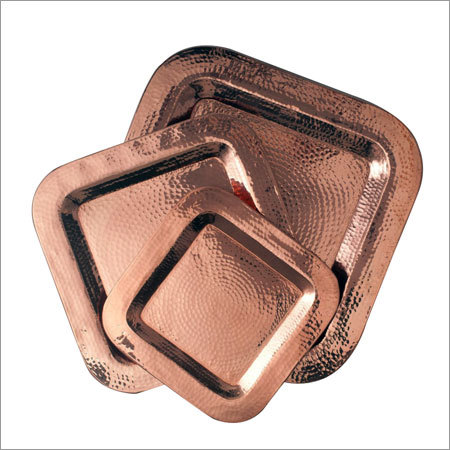 Copper Hammered Square Tray NJO-2804