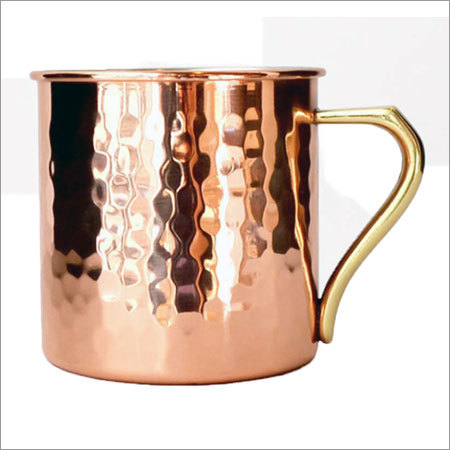 Hammered Moscow Mule Copper Mug NJO-6420 - Copper 16 oz, Brass Handle | Elegant Look, Perfect Finish, Durable, Leak-Proof