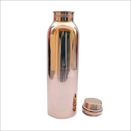 Copper Ayurvedic Water Bottle NJO-6705 - Copper, 250x70mm, 500ml | Lightweight, Durable, Leakproof, Screw Cap