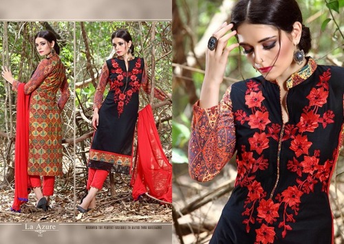 Lala Azure Cotton Suit