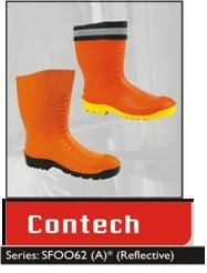 Contech - PVC Mid-Calf Orange | Water Resistant, Durable, Reflective, Slip Resistant, Comfortable