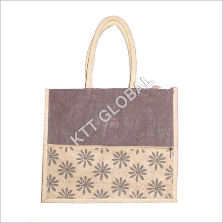 Printed Jute Shopping Bag - 37x43x12 Inches | High Strength, Durable, Alluring Look, Customized Designs and Sizes