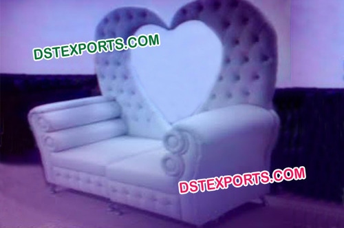 Beautiful Heart Shape Leather Tufted Sofa