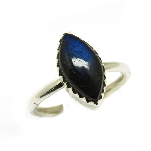 Reflections Labradorite Silver Jewelry Gemstone 925 Sterling Silver Ring - 7.0/7.5 US, Marquise Cut, Bezel Setting, Handmade, Unique Design