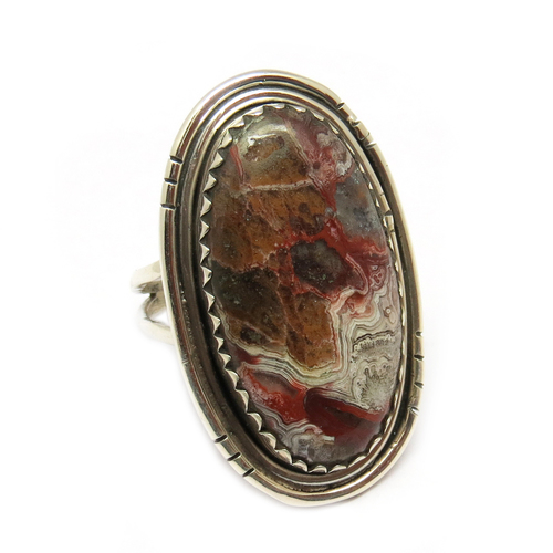 Big Wild & Wonderful !! Crazy Lace Agate 925 Sterling Silver Ring