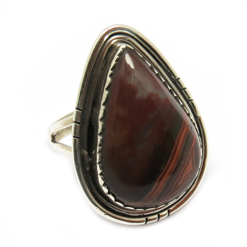 Bohemian Style Large & Beautiful !! Crazy Lace Agate 925 Sterling Silver Ring